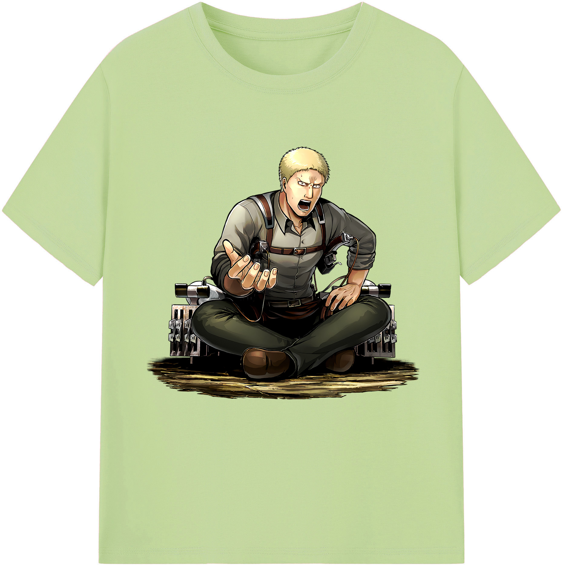 （画像用） 進撃の巨人 ライナー・ブラウン Attack on Titan Reiner Braun 綿100％半袖Tシャツ（フロントプリント）